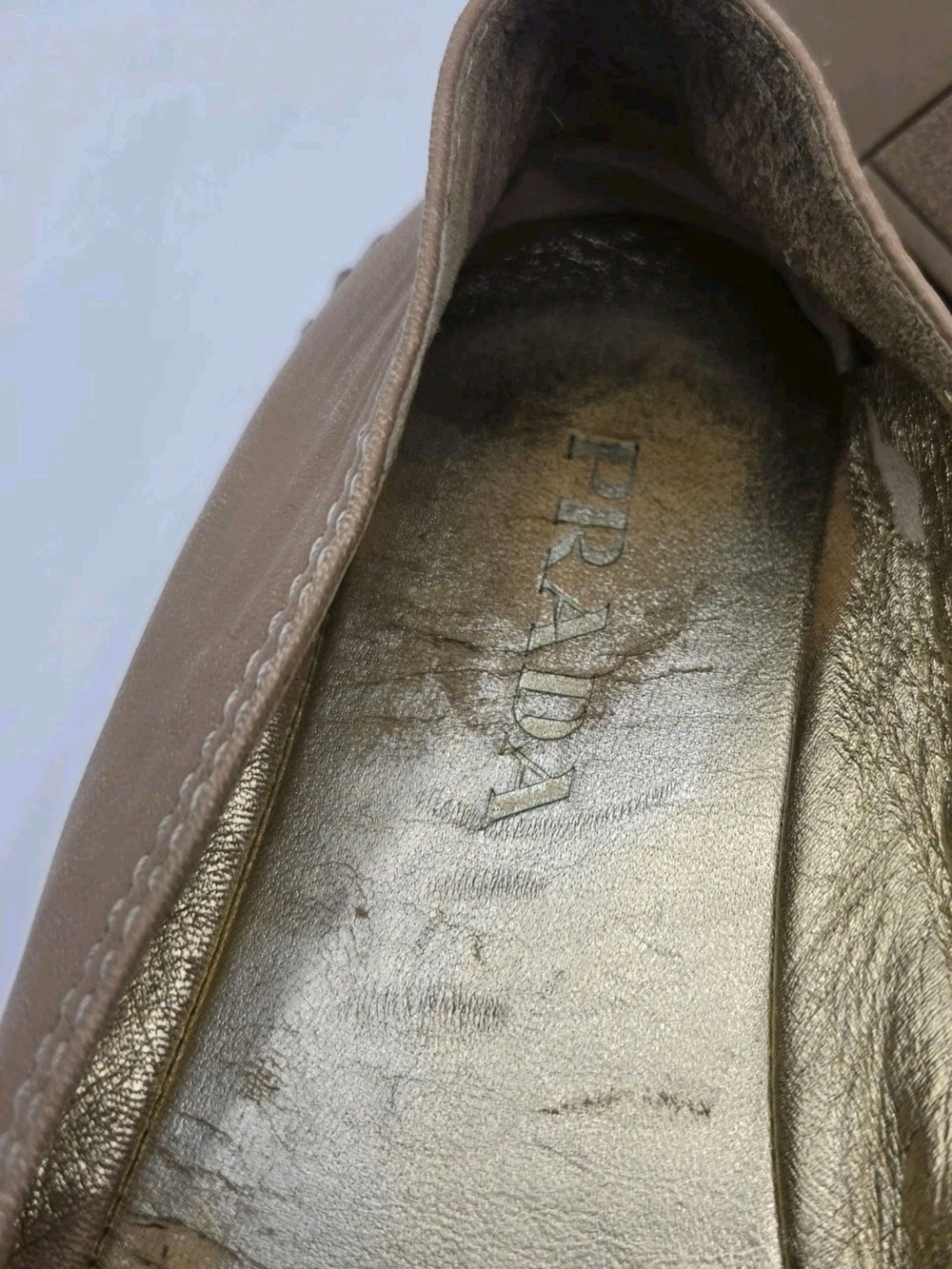 Prada Nappa Leather Espadrilles Tan Brown Bow Italy Womens Size 35 US 5 - Picture 11 of 14